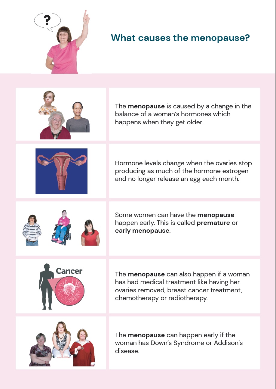 A page from the new easy read guide to perimenopause and menopause.